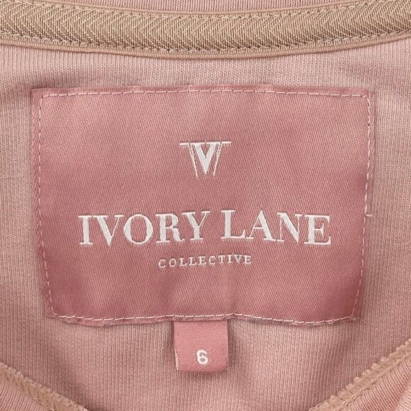 Ivory Lane Collective Peony Crop Sweatshirt Pink Soft Women Size 6 - Picture 6 of 6